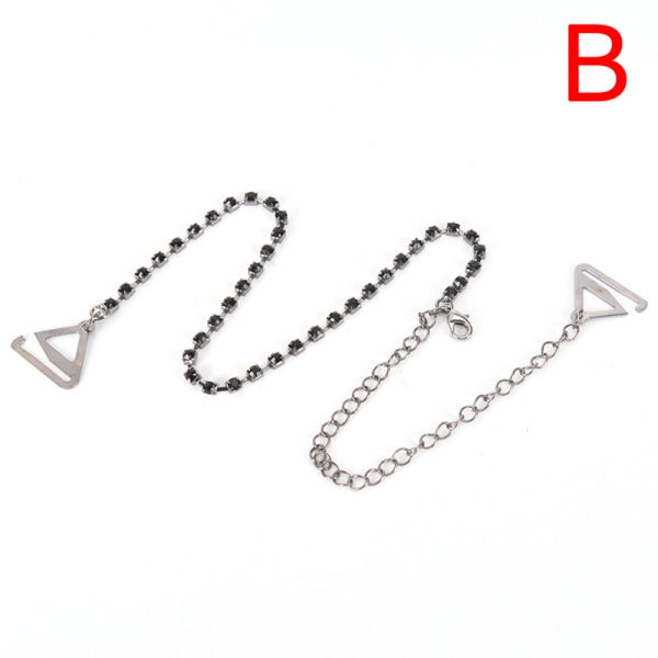 Sextäta damer 1 set 1/2 rad klar kristall strass metall bh-band B