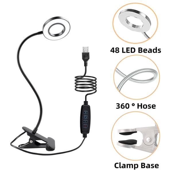 Ljusstyrka Ögonskydd Book Clamp Light 360 ° Flexibel Clamp style1