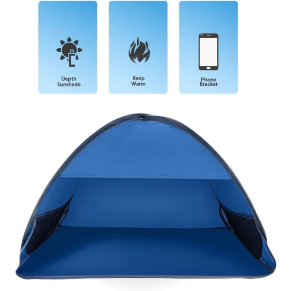 Beach Sun Shelter, Automatic Instant Shade tält, Anti-UV Sun, ZQKLA