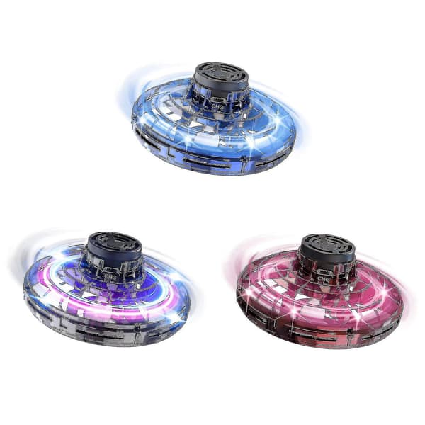 LED Lys Hånd Spinner Drone, Mini UFO Flyvende Legetøj til Børn & Voksne Black