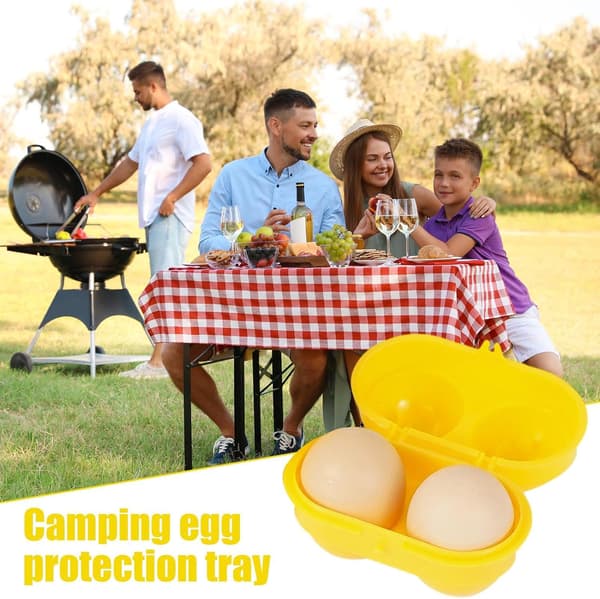 Camping, Egg Holder - Portable Egg Container, Egg Holder, 2 Compartments, Outdoor Holder
