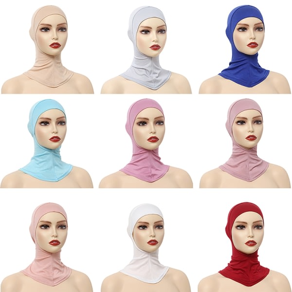 Enfärgad undersjal Hijab-mössa Justerbar Stretchy Turban Ful A17 ONESIZE A17 ONESIZE