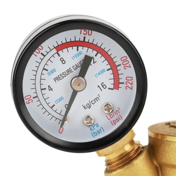 DN25 Justerbar Vandtryksreduceringsventil, Messing Vandtryksreducerende Ventil + Vandtryksmåler Manometer