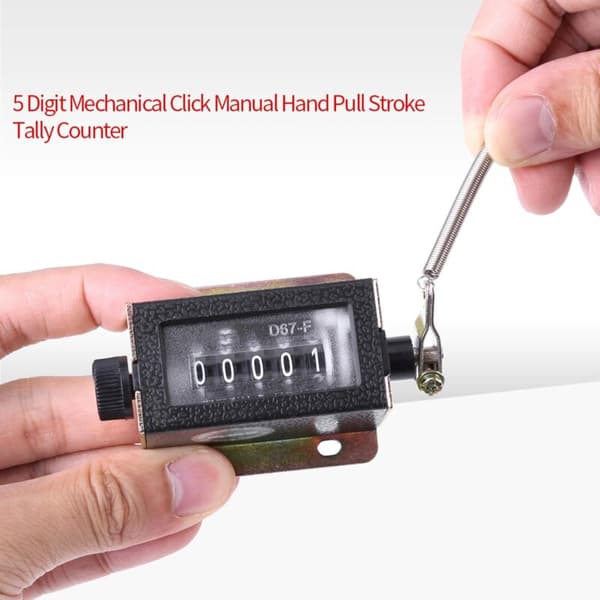 Mini Mekanisk Teller Manuell 5-sifret Teller Aritmometer