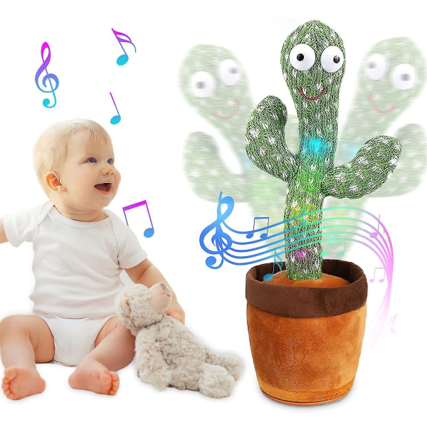 Sjungande og dansande kaktus, pratkaktusleksak Repetera hvad du siger,perfekta presenter till barn, familie