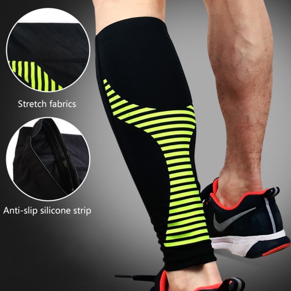 Sports Compression What Sleeves Benstrumpa för unisex löpare Shin Splint Varicose Red L