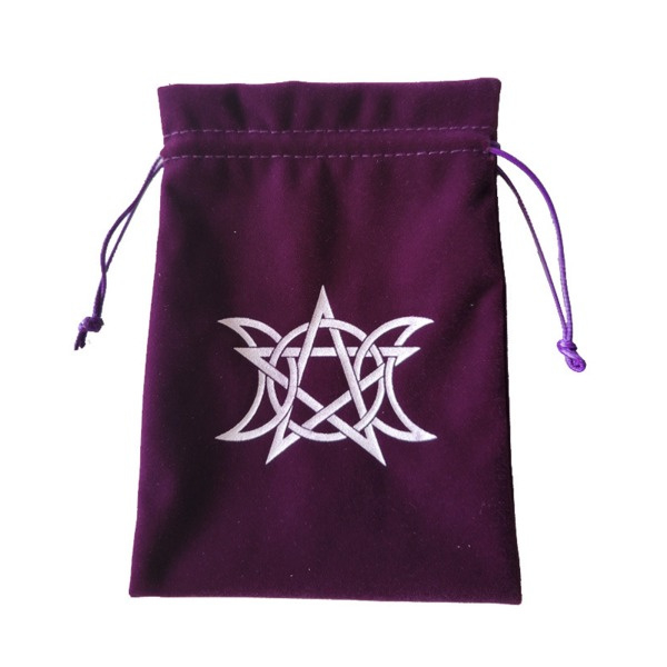 Pendel ennustuspöytäliina Korttipakka Dowsing Alttari pöytäliina Lautapeli Vetohihnallinen Flanellilaukku Tarot-korttien säilytyspussi Violetti