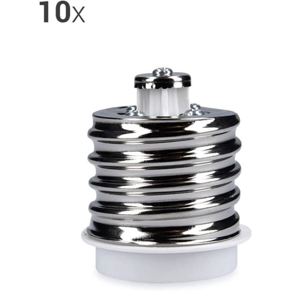 10x Sockeladapter - 10x E40 till E27 Sockelkonverterare - E27 Bas Lamphållaradapter för LED Halogenlampa