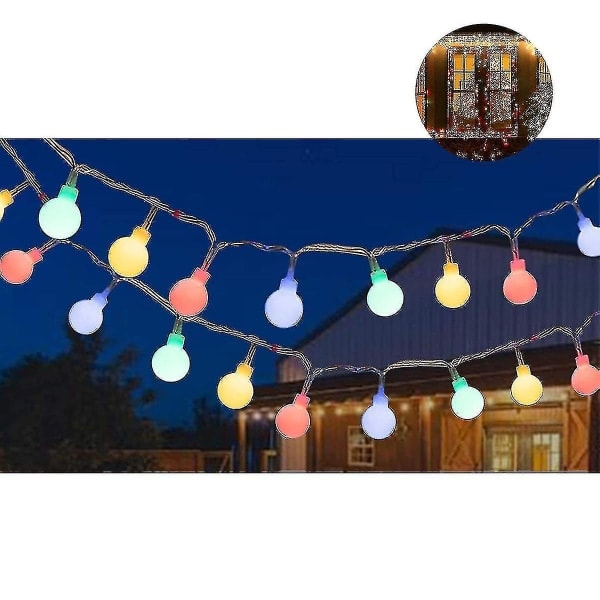 Lyskæde Solar Outdoor 12m 100er Led Ball Matt Lyskæde Ip65 Gratis fragt