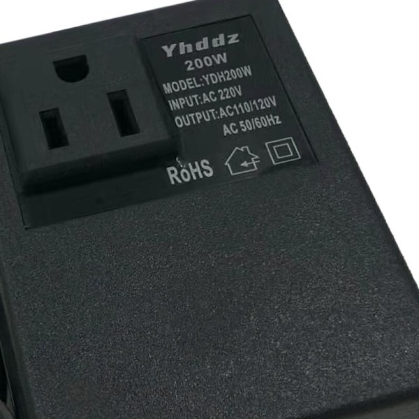 200W AC 220V til 110V Smart og Effektiv Nedtransformator for Hjemmebruk, Spenningsomformer, Reiseadapter