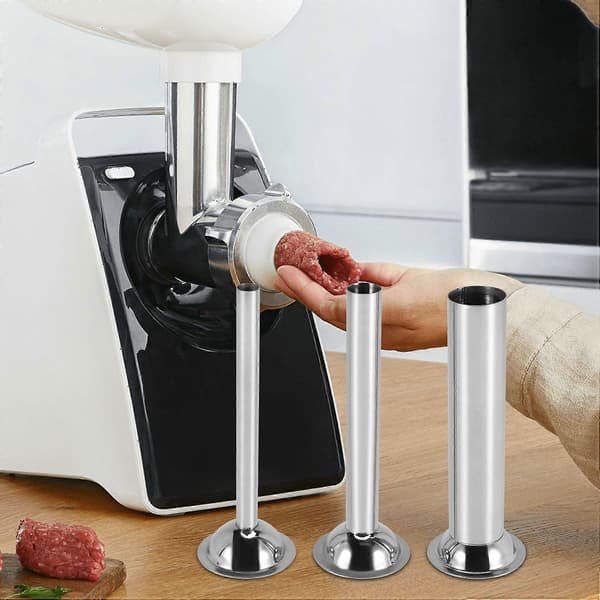 3 stk Rustfrie Pølsehorn Fyllingsrør Trakter Dyser Reservedeler Fyllingsrør, Basediameter: 58mm