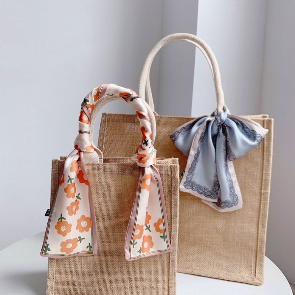 Nytt mode sidenscarf hårband Long Ribbon Bow n Printing Hai A6 one size A6 one size