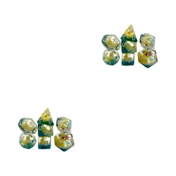 1/2/5 7x akryyliset monitahoiset noppaset Set D4 D8 D10 D12 D20 Täytetty 2Set