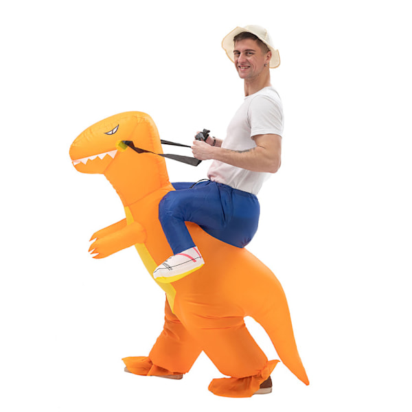 Halloween-festdräkt för dinosaurie, rolig uppblåsbar docka, julscenföreställning, festivalklädsel, cosplay orange Adult (160-190CM)