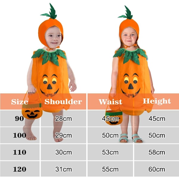 Halloween kostume til børn, Halloween kostume, karnevalskostume Pumpa 110 cm