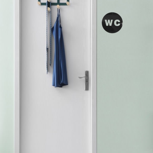 WC-kyltit itseliimautuvat kylpyhuoneen kyltit Paksu akryyli pyöreät WC-tarrat ovelle Kulta