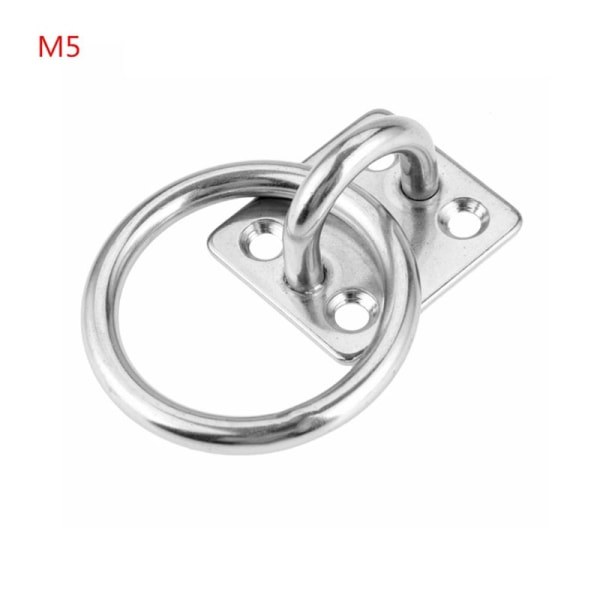 1 stk rustfritt stål dynamisk øyeplate U-kroker Snap-krok stål Marin maskinvare Festematerial kroksløyfe med rund ring for oppheng M5