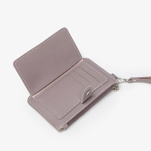 PU Läder Unisex Pebbled Dragkedja Myntväska Smal myntväska Key B3