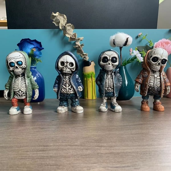 Coola skelettfigurer Halloween Skelettdocka Hartsprydnad C one size C one size