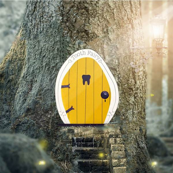 Miniatyr Fé Gnome Dörr Figurer Älv Fé Trädgård Dekor 2