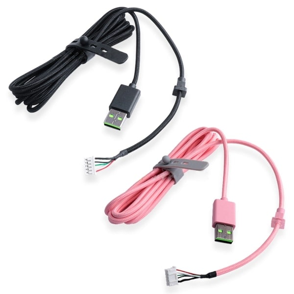USB-opladningskabel PVC Line Wire til Razer Kraken Ultimate / 7.1 V2 RGB / V3 Wired / Kitty Edition Headset-delreparation Sort