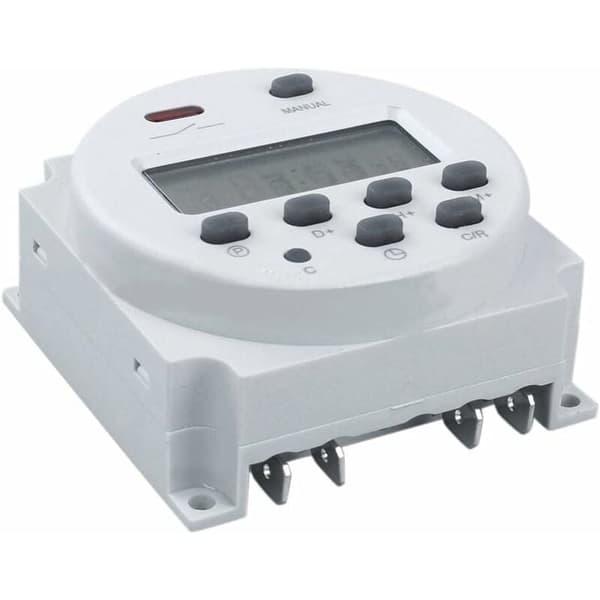 CN101 Programmerbart Timerrelé, 12V DC/AC, LCD-skjerm, Hvit for Elektriske Uttak