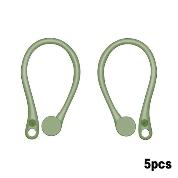 Anti-fald Bluetooth-headset Ørekroge Høretelefonbeskyttelse Holder Blød silikone Sport Ørekrog Til Air-pod 1 2 Headset Tilbehør Earhook grøn 5pair Earhook green 5pair