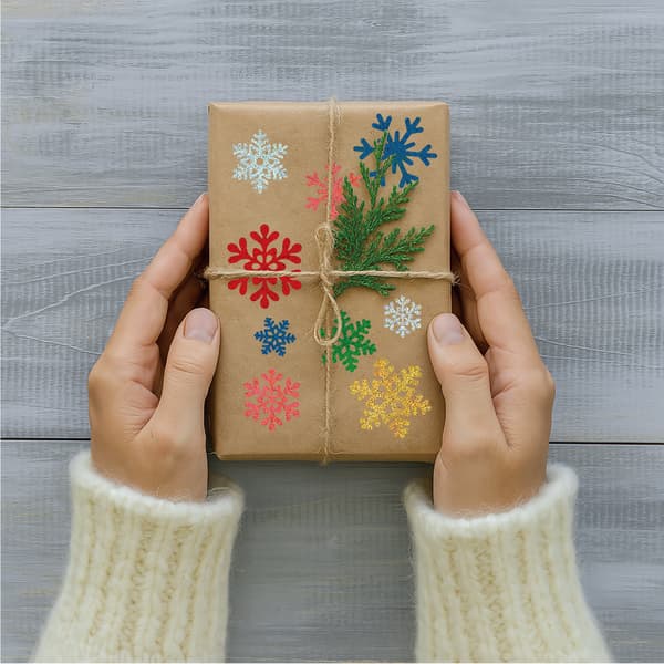 12 Snowflake Stickers Craft, Christmas Decorations, DIY