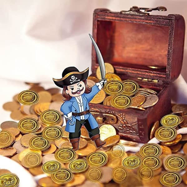 1/100 stk Plast Gullmynter Pirattema St. Patrick's Day Skattejakt Fest Presenter Brettspill Kortspill Gamblin Tilbehør 100 STK