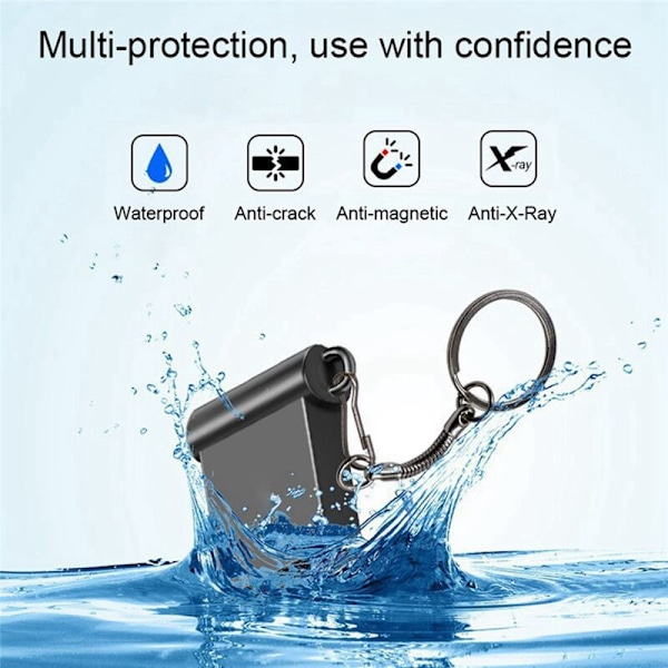 2TB USB 3.0 -muistitikku, kannettava mini-tallennus, hopea - 2 kpl
