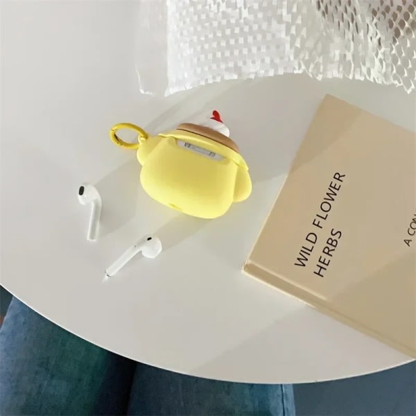 Cartoon 3D Sanrio Pompompurin fodral för AirPods 1 2 3 Pro 2 Söt cover Iphone hörlurstillbehör B Airpods 3 fodral B Airpods 3 case