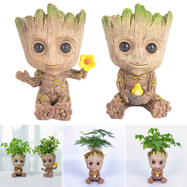 Guardians Of The Galaxy Groot Flower Pot Desktop Hemmakontor Dekoration Födelsedagspresent Bird Nest