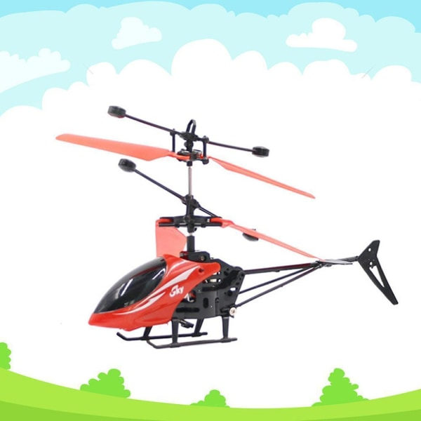 Liten fjärrstyrd Helikopter Utomhusleksak Plan Induktionsleksak Röd A