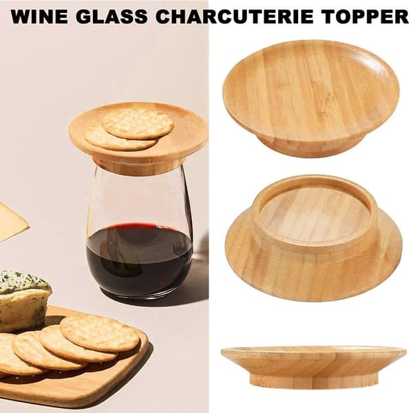 2-pakning Vinglass Charcuterie Topper Vinglass Topper Treunderlag