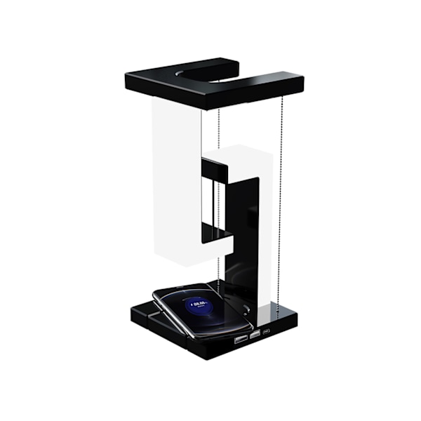 Kreativ mobiltelefon trådlös laddning svävande bordslampa hem atmosfäriska prydnader present nattlampa Wireless charging White