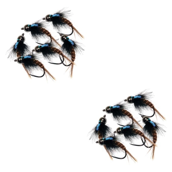 1/2/3/5 6 stk 8 1012 Flugfiskeflugor Premium Tungsten Bead Head 10# krok 6 stk 2 stk