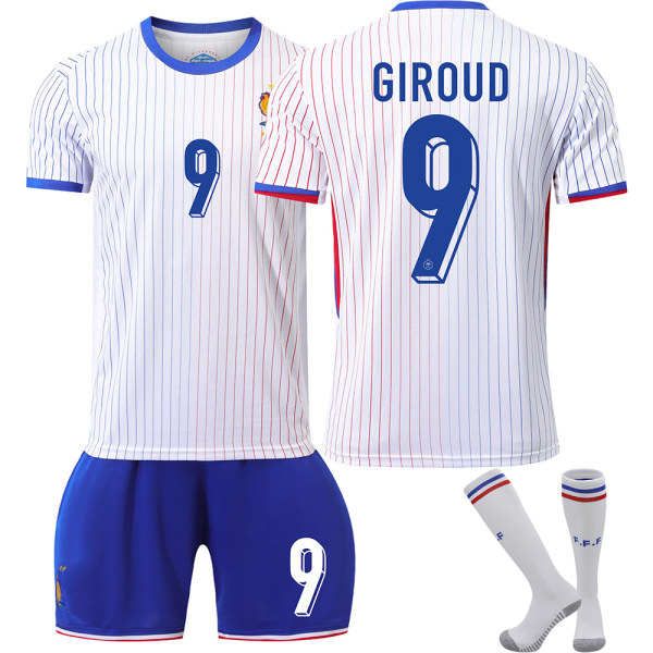 Frankrike 2024 landslagströja fotbollströja UEFA Euro edition hem barn vuxen set nr 9 GIROUD With socks M