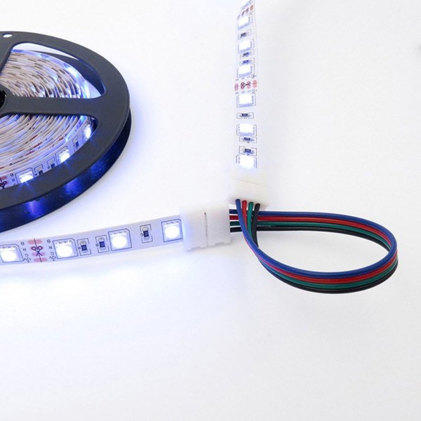 47 st. Lödfria anslutningssatser 4-stifts för T&L-form utan kablar, skarvlösa kontakter RGB LED-strip Light Tillbehör