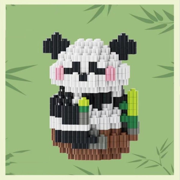 Byggstenar National Treasure Panda Huahua Fubao Assembly Bu E one-size