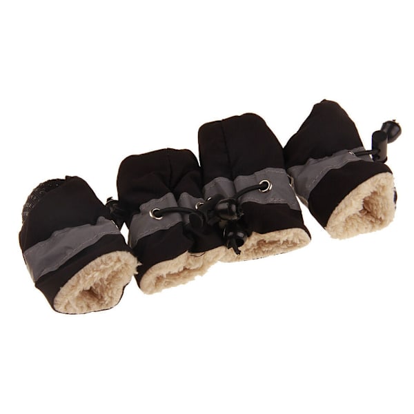 Vanntett hund sko Anti-slip regnstøvler varme valp hund sokker sko black number 6