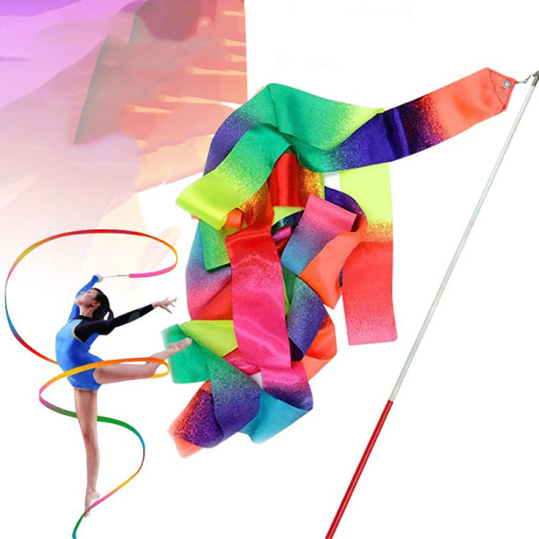 4m Gymnastikbånd Gym Bånd Rytmisk Gymnastikudstyr D sort 2m black 2m