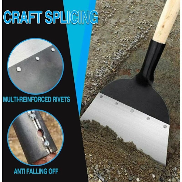 Multifunksjonell Hagespade. Hagerengjøringsspade. Multifunksjonell Ugressfjerningsspade i Stål. Landbruksverktøy for Ugressfjerning. For Hage. Ugressfjerning på Gård (28cm).