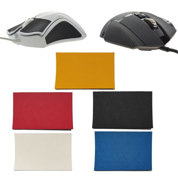 Gaming Mouse Skates Side Stickers Sved-Resistente Puder Anti-Slip Mouse Grip Tape DIY Klipbar Multifarvet Sort