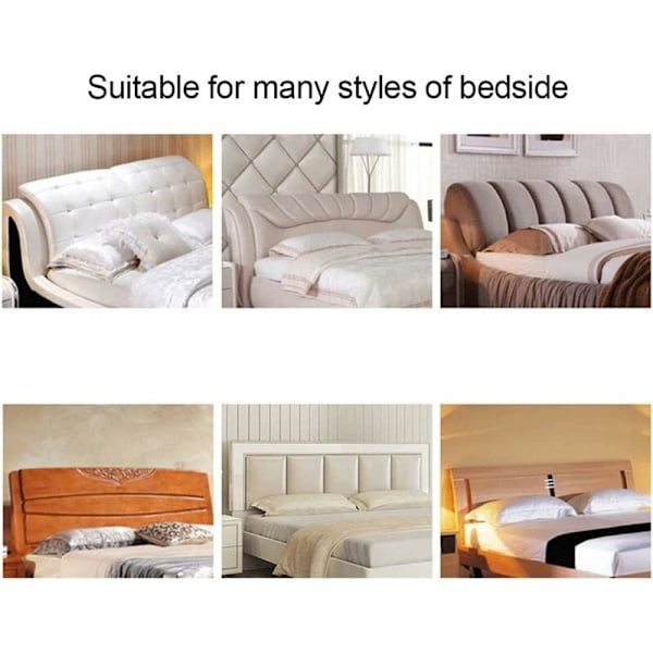 Sänggavelöverdrag för queen size-säng champagne stretch dammtätt skydd