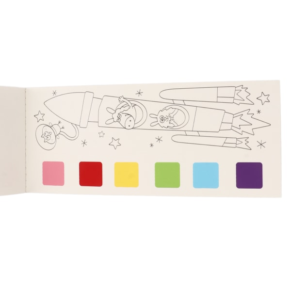 Akvarellmålarbok för barn Förbättra kreativiteten Ritboksats med förtjockad ficka med pensel typ 1