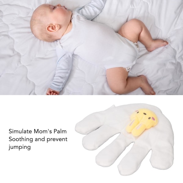 Baby Lugnande Palm Anti Skrämma Förhindra hoppning Obunden Varm Mjuk Baby Lugnande Kudde för sömn（Höger Palm，Bunny）