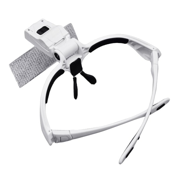 Pandebåndsforstørrelsesglas LED-lys Hovedlampe Forstørrelsesglas Juvelerer Lupe med LED-lys 1X/1,5X/2X,2,5X/3,5X Reparationsværktøj