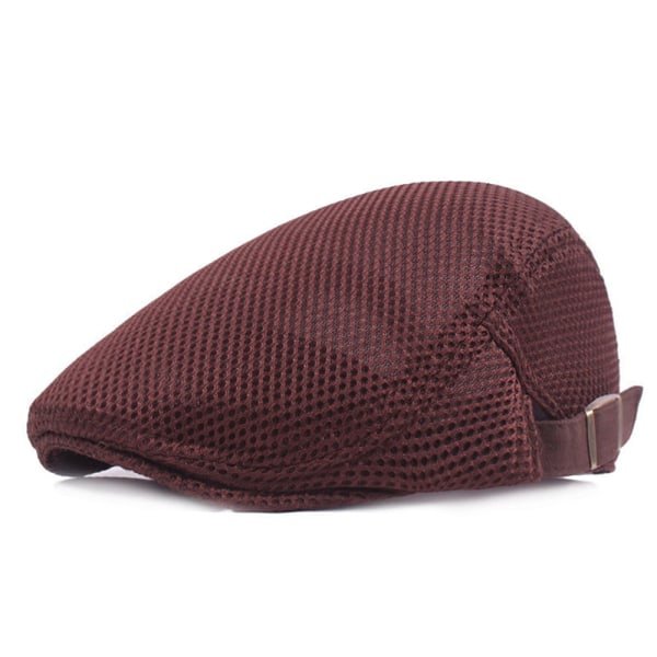 1. Mäns Casual Hat Basker Kepsar Cabbie Flat Cap Andas Mes Brown