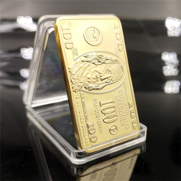 USA 100 Dollars Bullion 24k guldtacka Metallmynt Guldstaplar USD