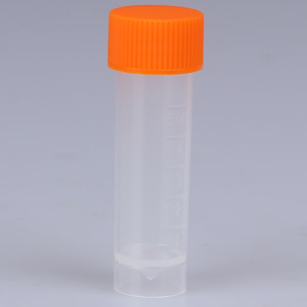 10st Cap provrörsflaska av plast med skruvförsegling Förpackning forts Orange Orange
